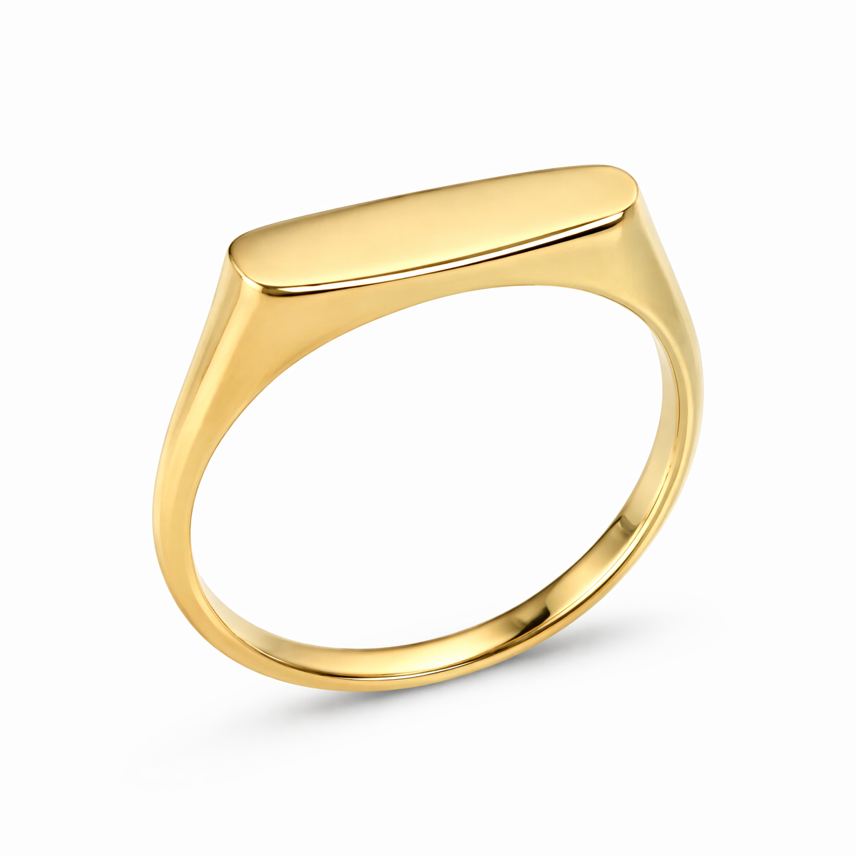 9K GOLD SYDNEY LONG OVAL SIGNET RING
