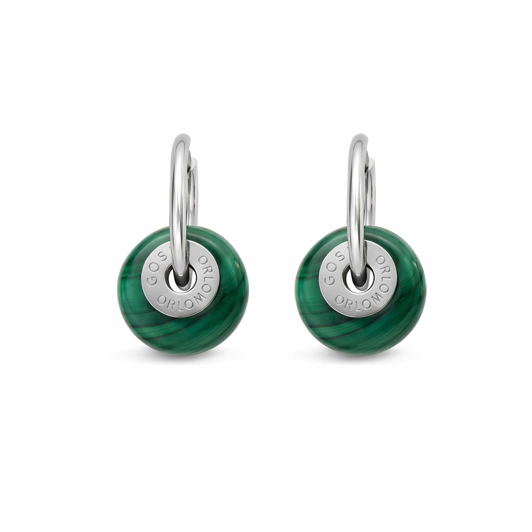"CIAMBELLA MINI" 1.5CM Malachite Earrings