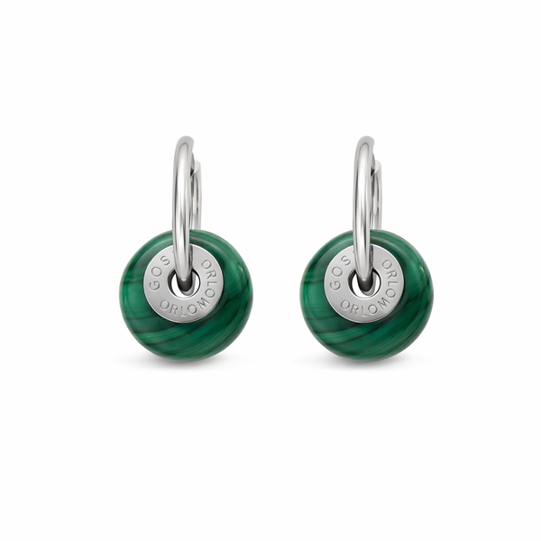"CIAMBELLA MINI" 1.5CM Malachite Earrings