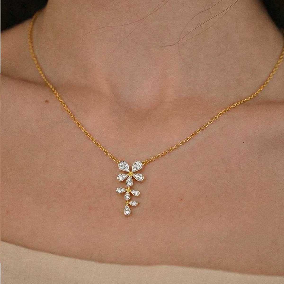 “Fleur” Fortune Petal Gold Vermeil Necklace