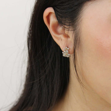 “Jasmine” Blossoming Gold Vermeil Hoop Earrings