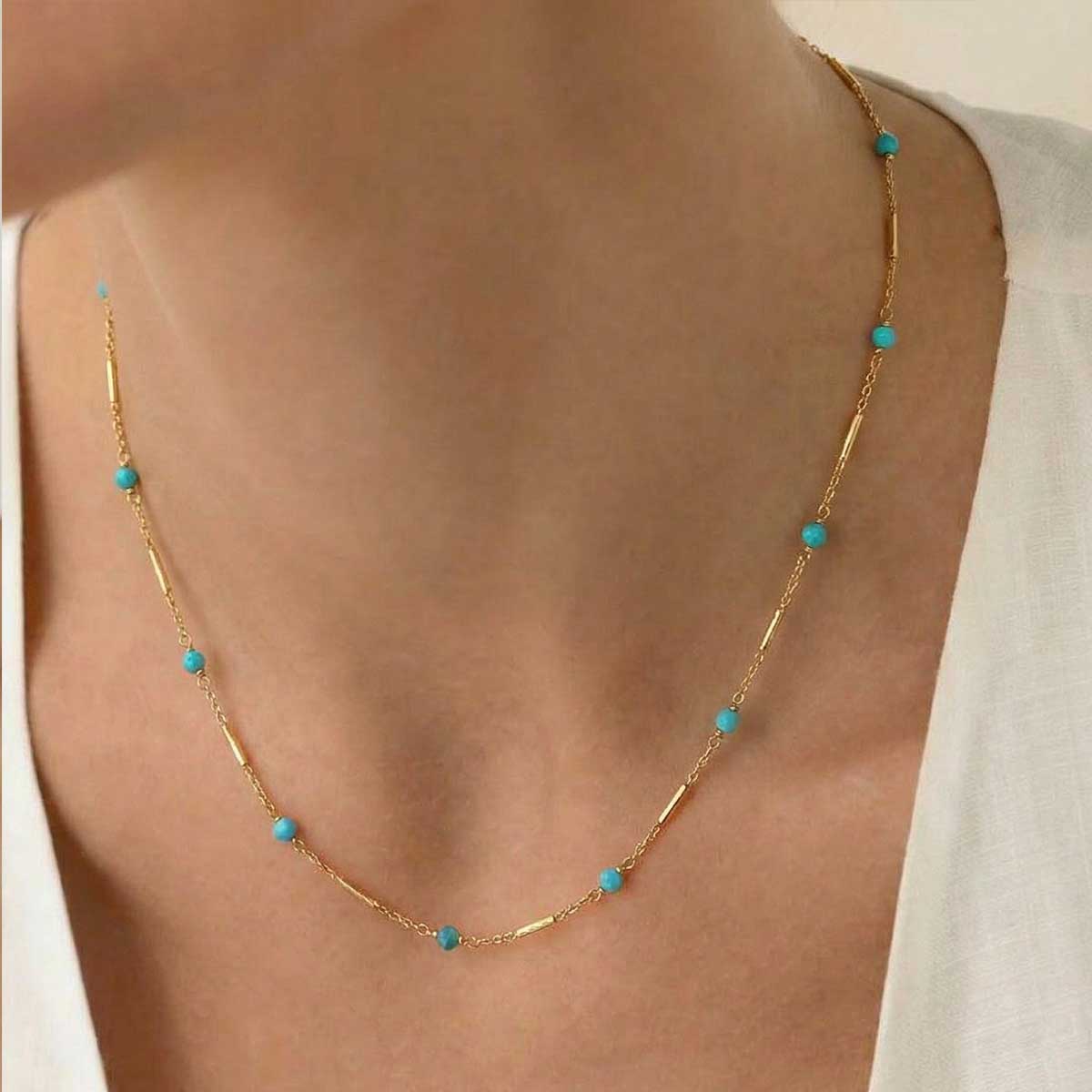 “Forest” 925 sterling silver Beaded Necklace