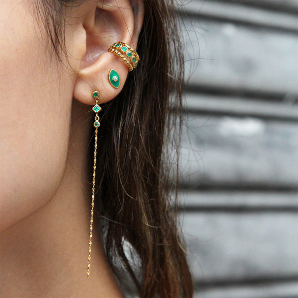 “Forest” 925 sterling silver Dainty Drop Earrings