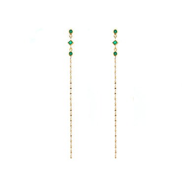 “Forest” Dainty Drop Earrings