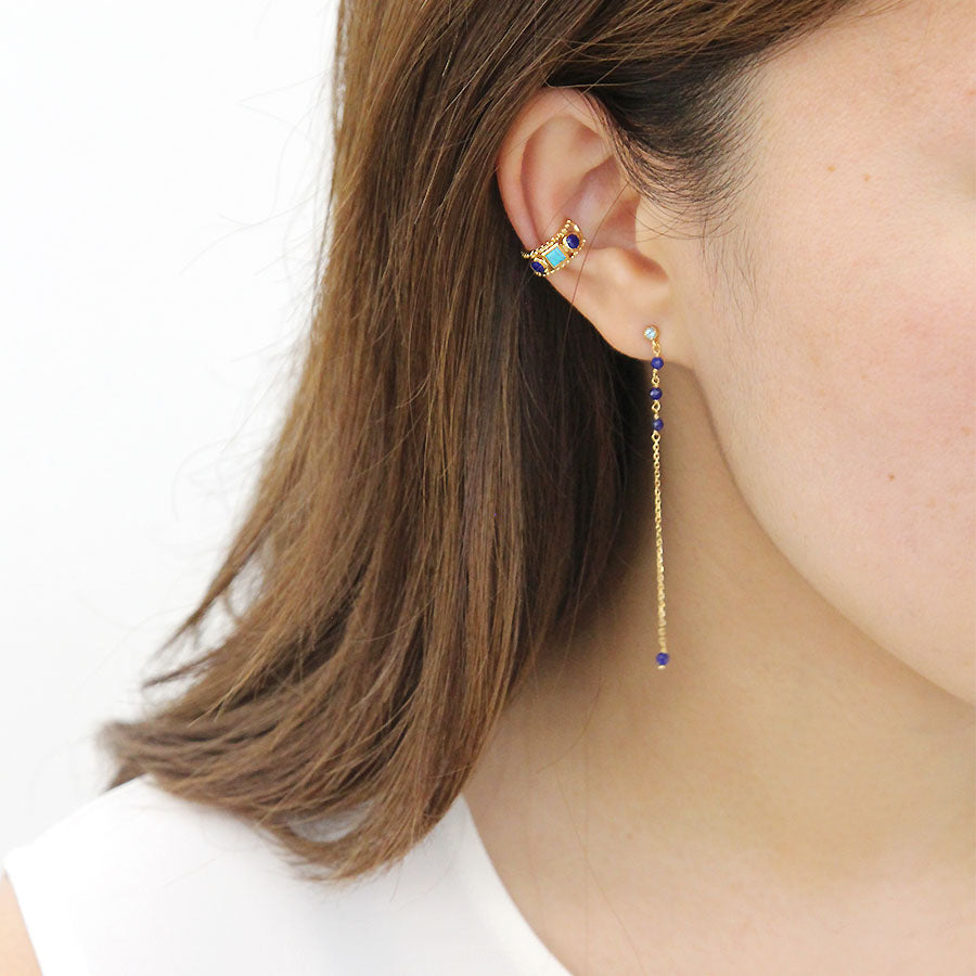 “Forest” Lapis Lazuli Dainty Drop Earrings