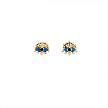 “Freya” 925 sterling silver Evil Eye & Pearl Earrings