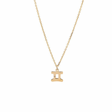 9K GOLD ZODIAC GOLD DIAMOND NECKLACE / GEMINI