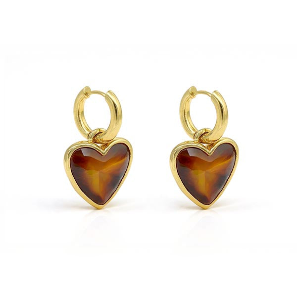 Gemstone Heart Earrings