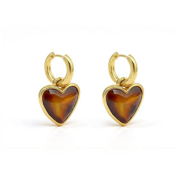 Gemstone Heart Earrings