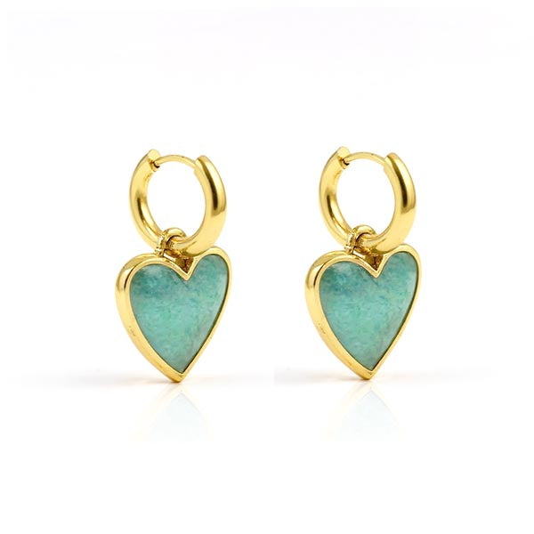 "Magdalena" Heart Gemstone  Earrings
