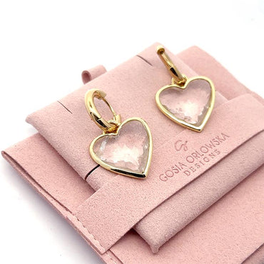 Gemstone Heart Earrings