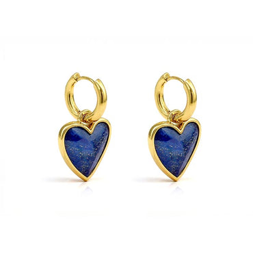 Gemstone Heart Earrings