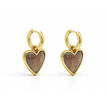 Gemstone Heart Earrings