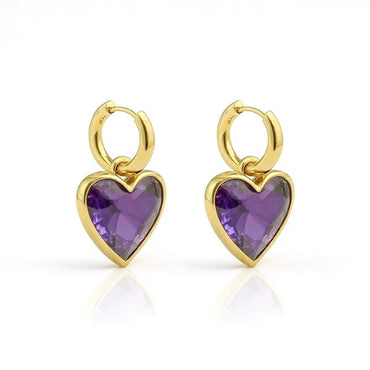 Gemstone Heart Earrings