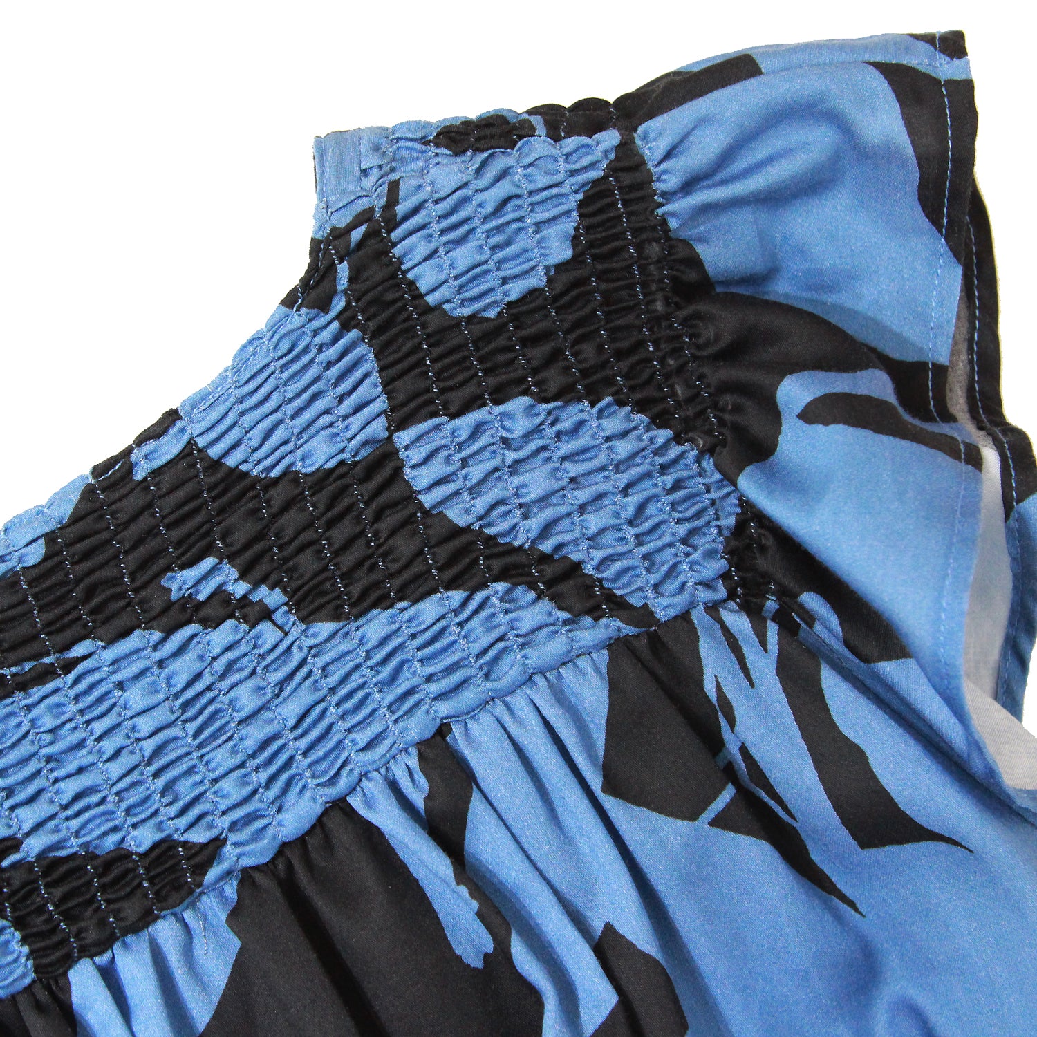 “Gentian” Blue Flower Cotton Dress