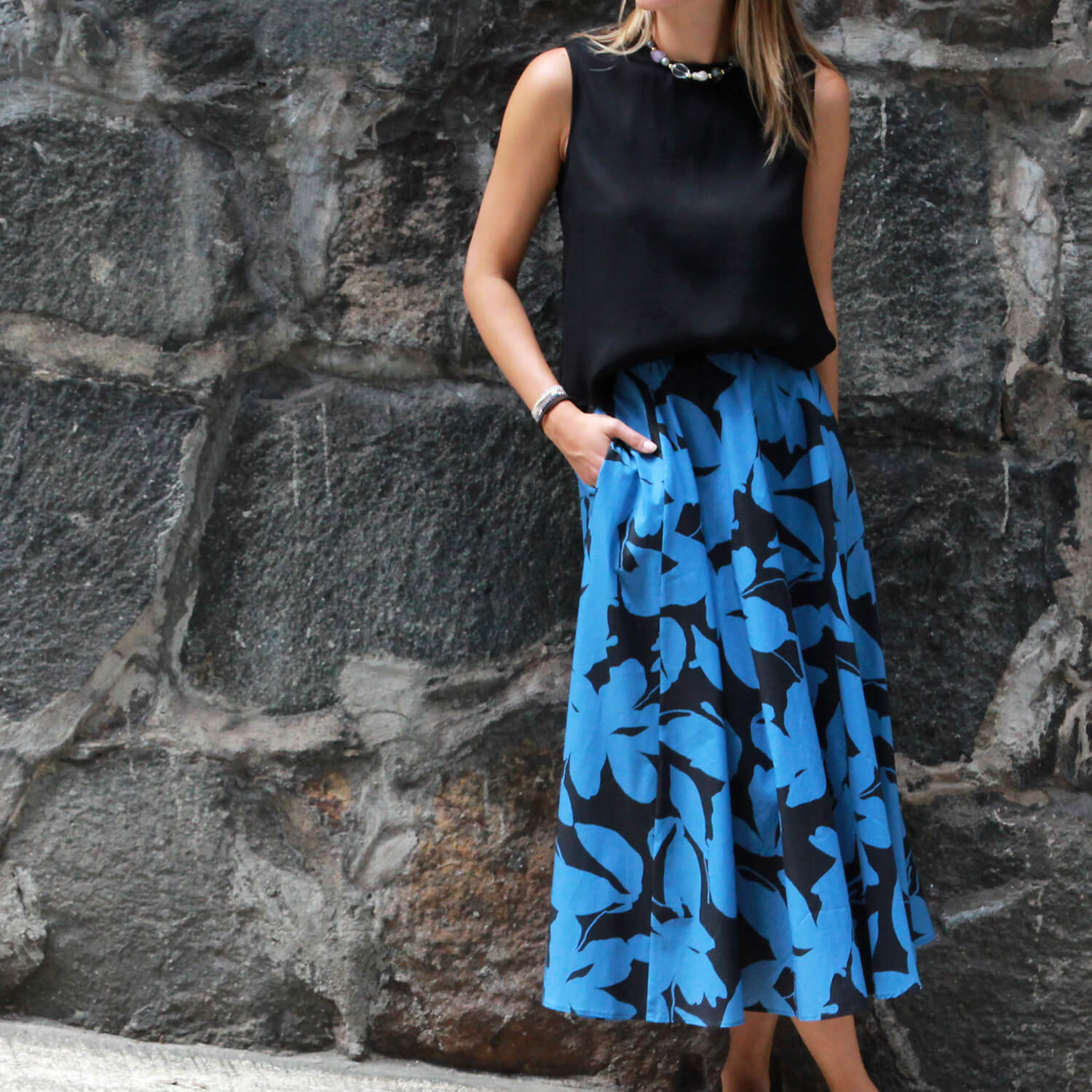 Flattering Gentian Blue Skirt by Gosia Orlowska