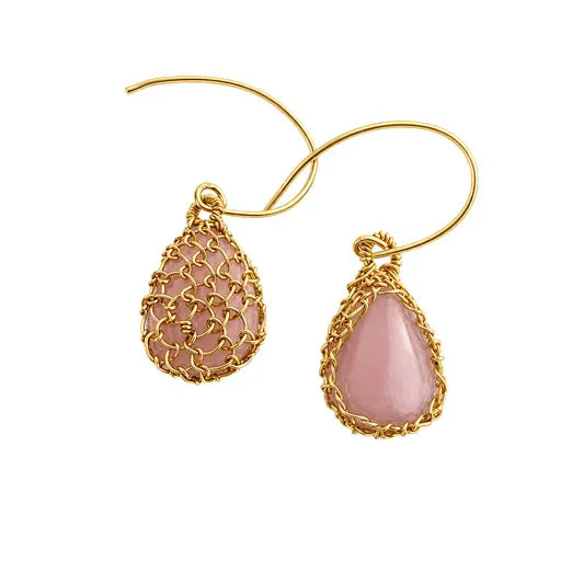 "NATI"  PURPLE KUNZITE NET TEAR DROP EARRINGS