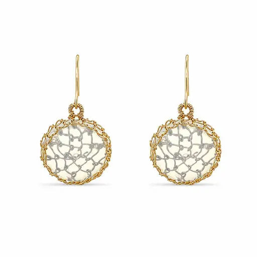 "Nati" Opal Round Net Earrings