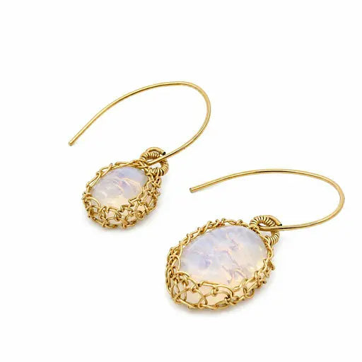 "Nati" Opal Net Oval Earrings
