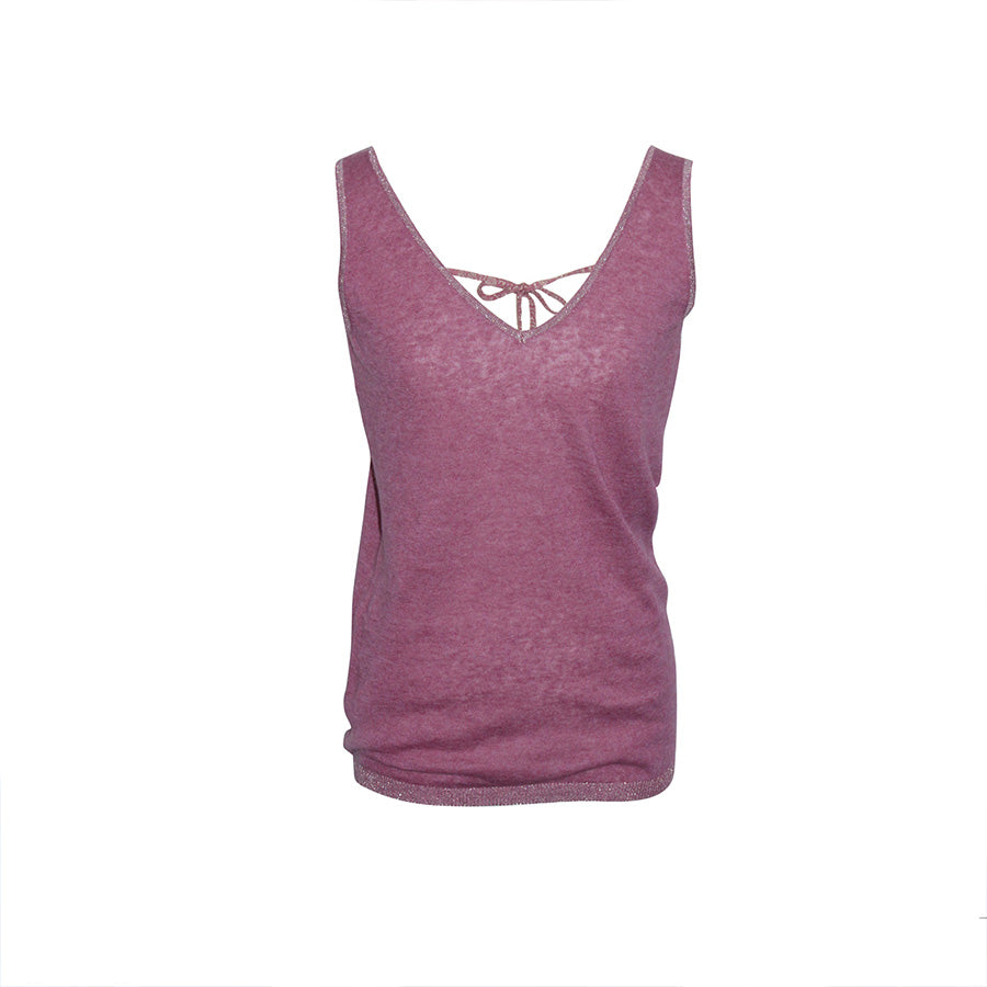 “ GINA “ Knit Tie-up Tank Top