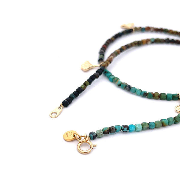 “Ginkgo” African Turquoise Gemstone Choker