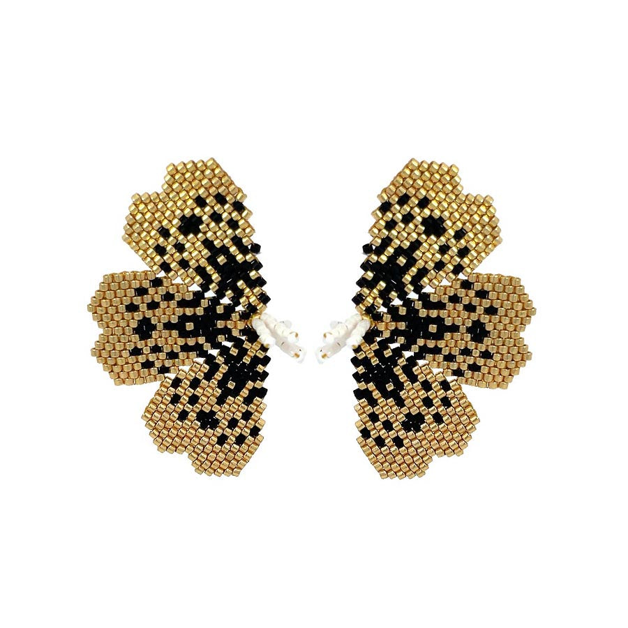 "NOLA" BEADED GOLDEN BUTTERFLY EARRINGS