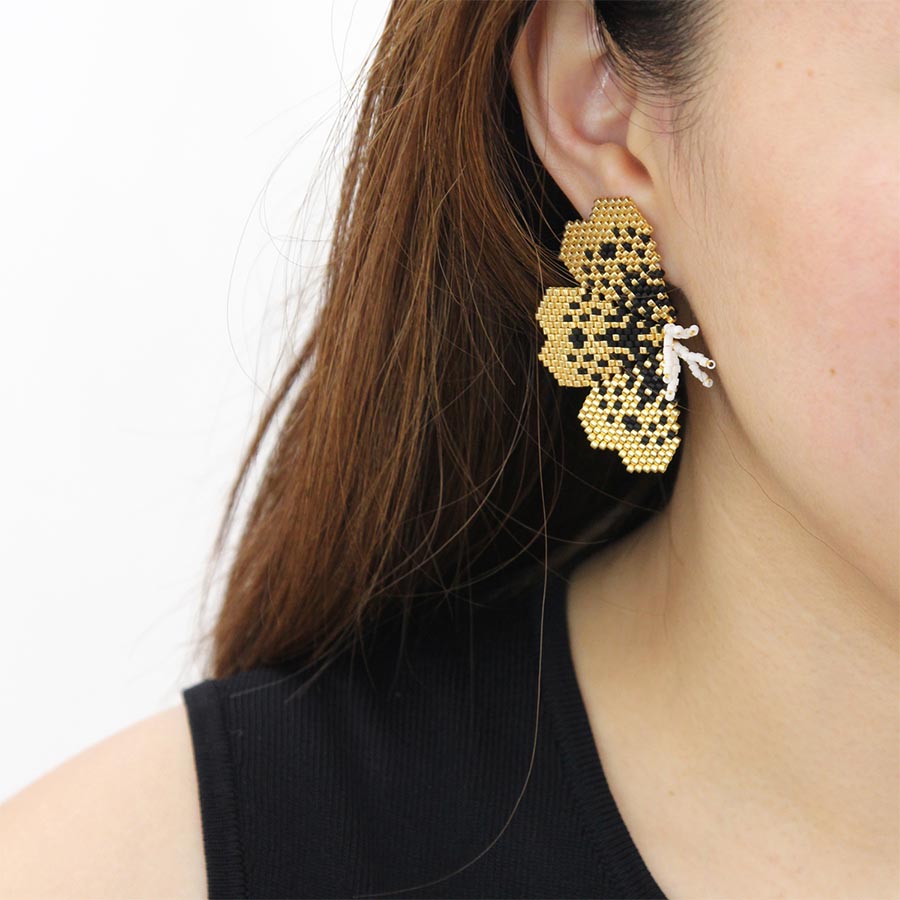 "NOLA" BEADED GOLDEN BUTTERFLY EARRINGS