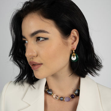 Unique Stone Earrings: Ciambella 2 Stones Collection