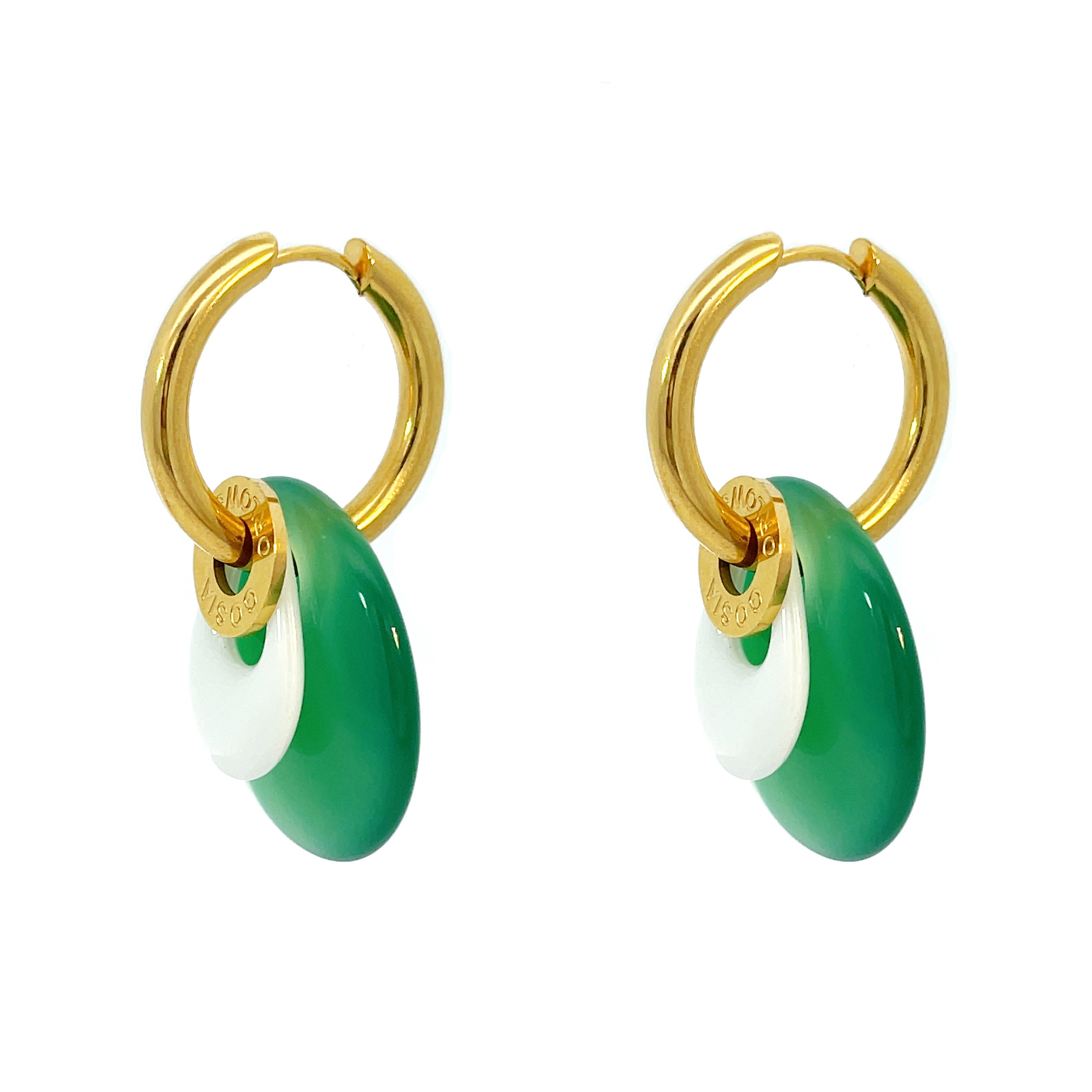 Discover Green & White Earrings from Ciambella Collection