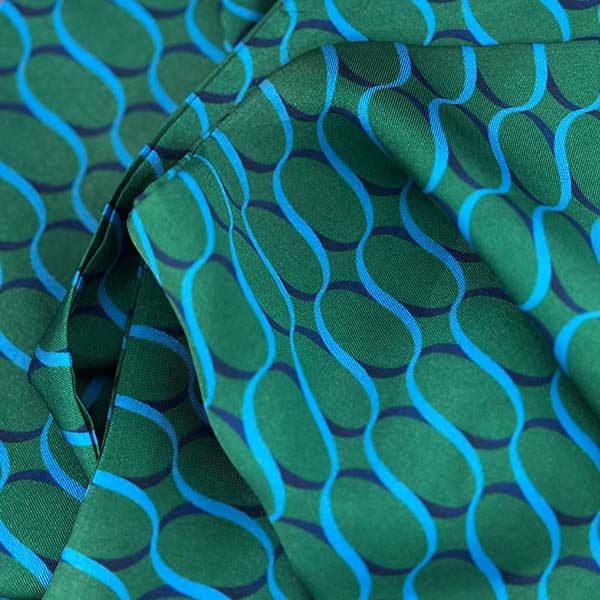 “Cadena” Green Pattern /Removable Collar Top