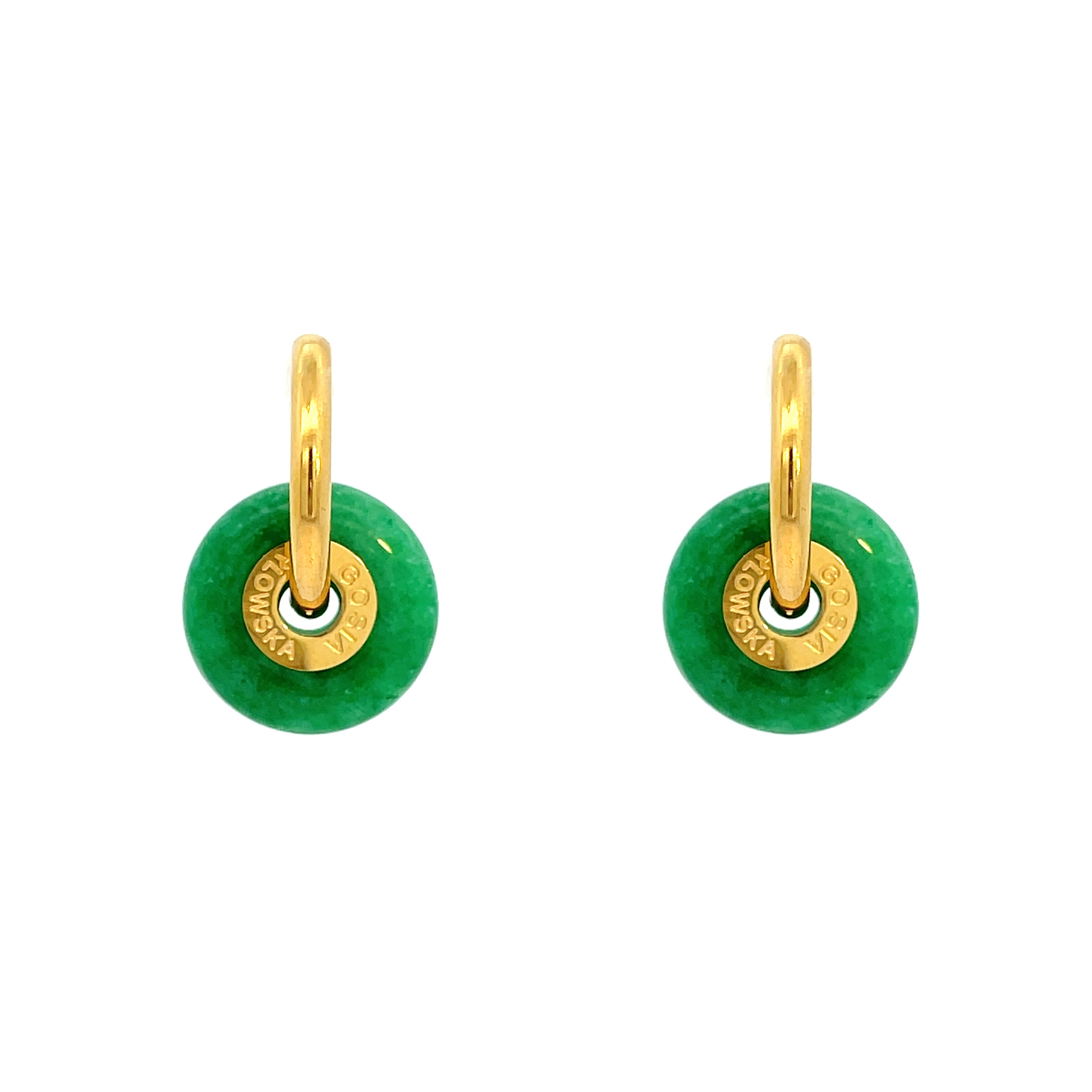 Stunning Green Agate Stone Earrings by Gosia Orlowska
