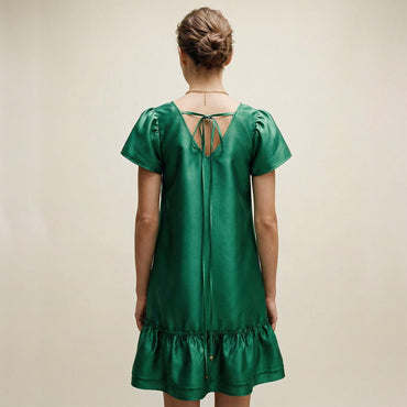 “Sofie” Organza Mini Dress / Enchanted Green