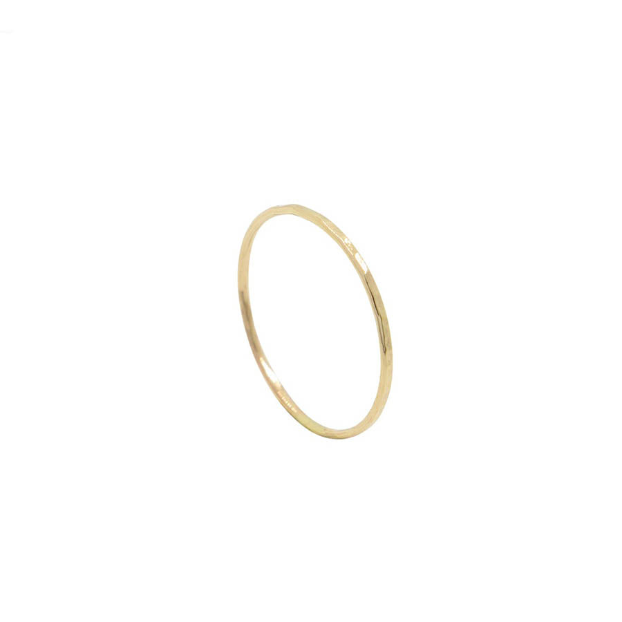 9K GOLD HAMMER WAVE STACKABLE RING