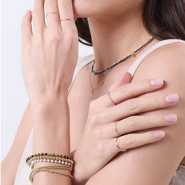 9K GOLD HAMMER WAVE STACKABLE RING