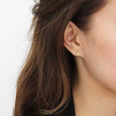 9k GOLD HAMSA DIAMOND EARRINGS