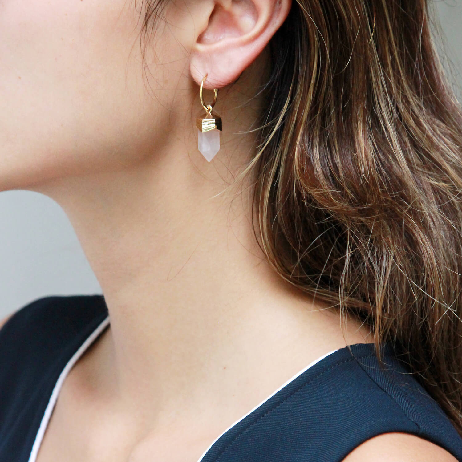 Shop Gosia Orlowska's Rose Quartz Pendulum Earrings