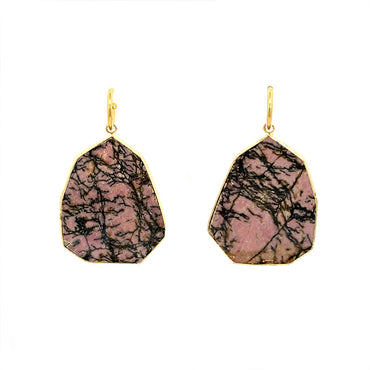 Heavenly Beauty Hexagon Drop Earrings/Serenity/Rhodonite