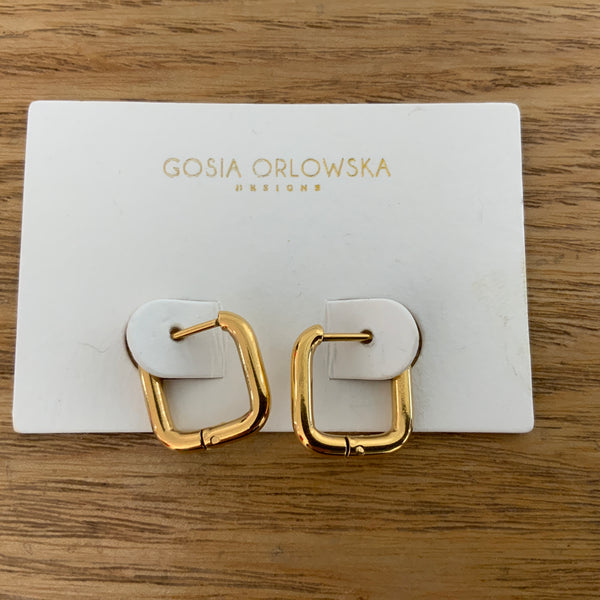 @White / OVATE ROUNDED SQUARE HOOPS