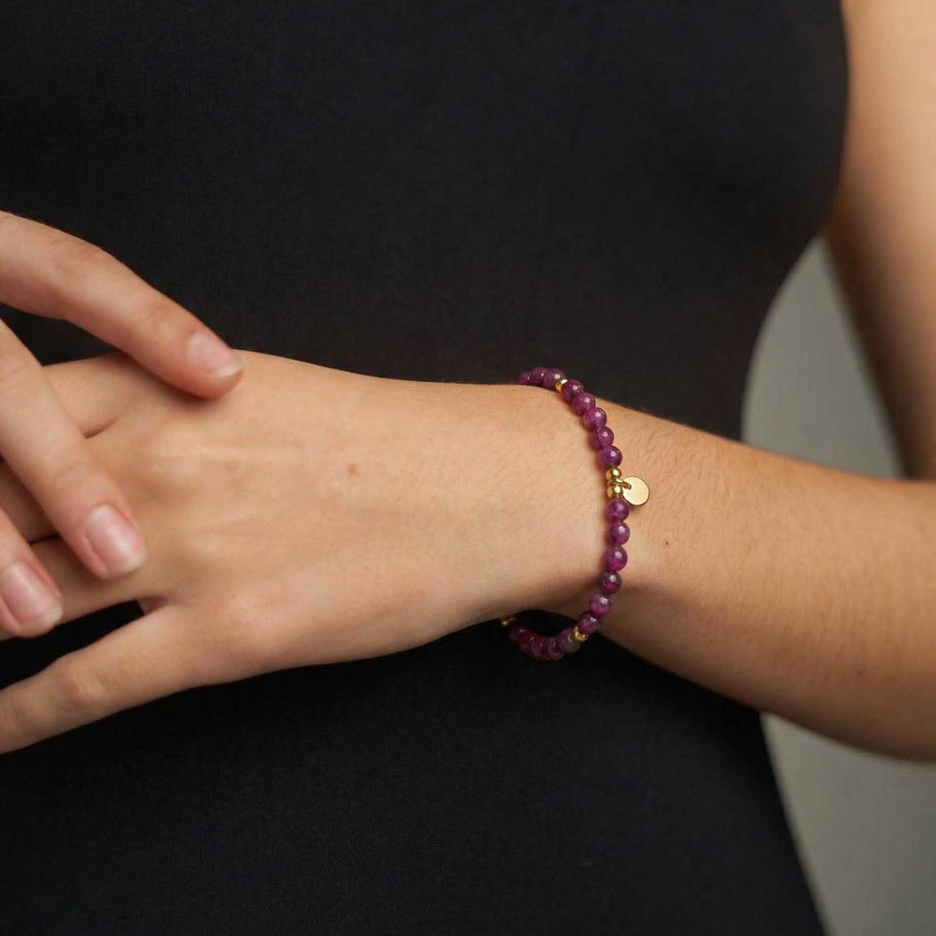 "Alora" 4 mm Indian Ruby Bracelet