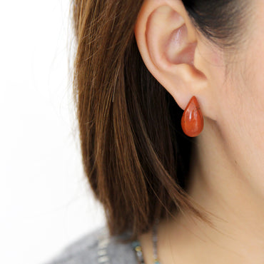 “TEARRA” RED JASPER STUD EARRINGS