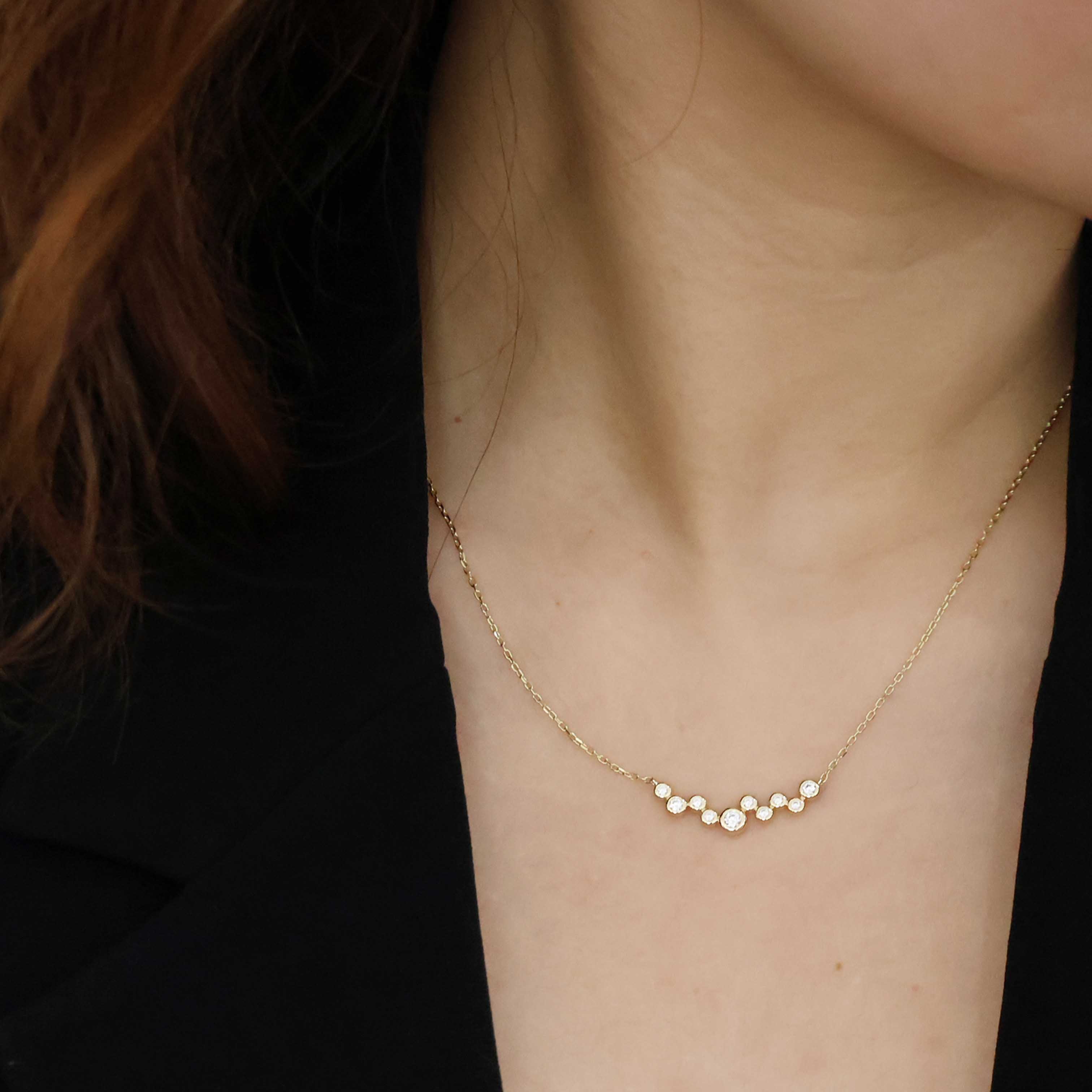 “Joyce” 925 sterling SILVER Mini Bubble Zirconia Necklace