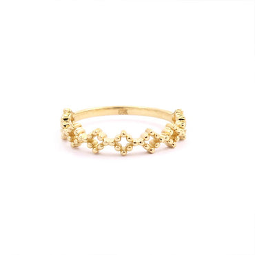 9K GOLD STAR LACE RING