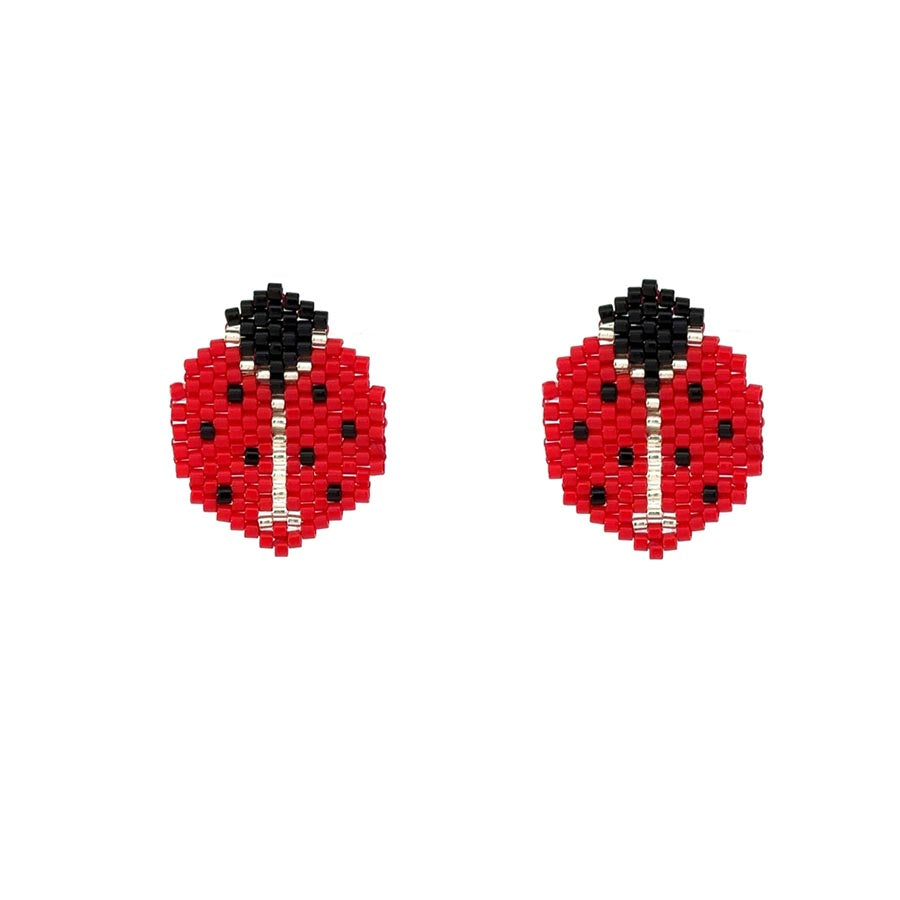 "LADYBUG" BEADED EARRINGS