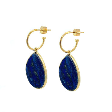 Heavenly Beauty Mini Oval Drop Earrings / Lapis Lazuli