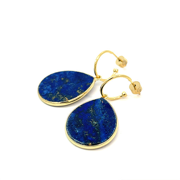 New Heavenly Beauty Mini Oval Drop Earrings / Lapis Lazuli