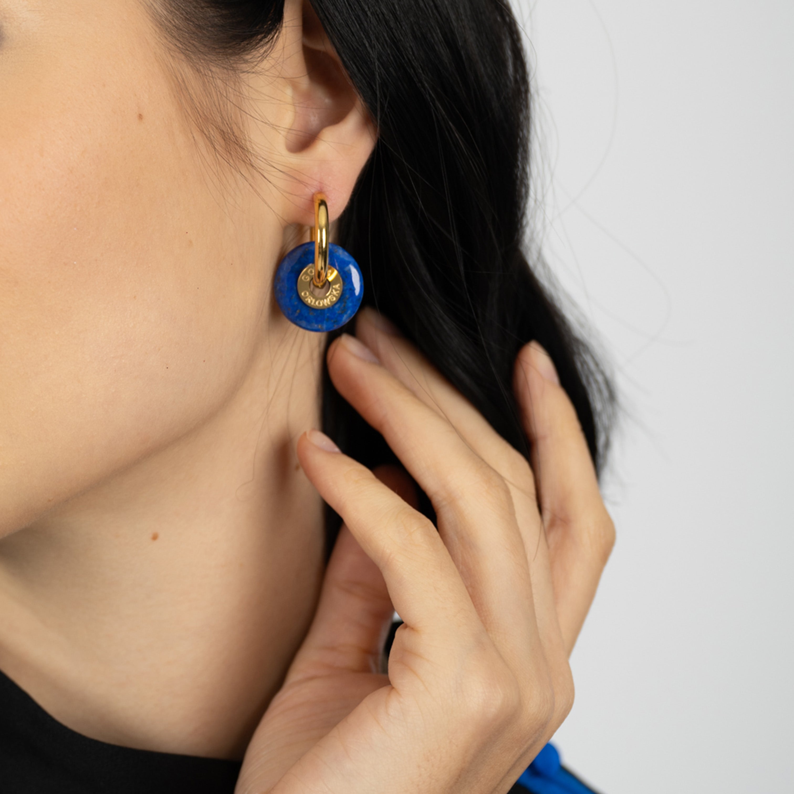 Shop Exquisite Ciambella 2cm Earrings with Lapis Lazuli