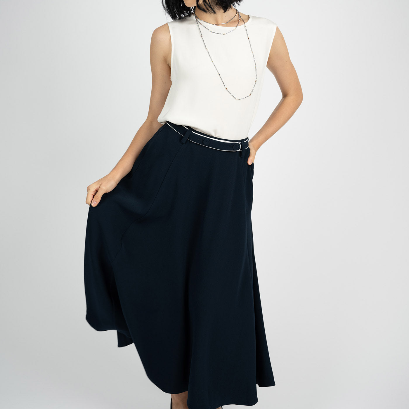 Lauren Acetate Midi Skirt - Gosia Orlowska Online Shop