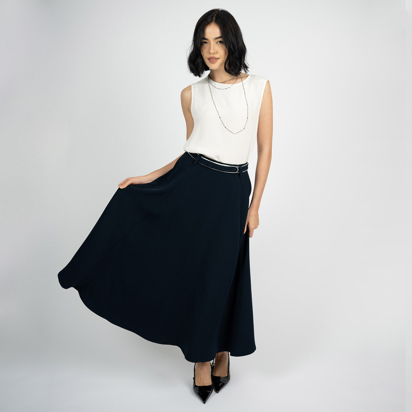 Shop Lauren Acetate Midi Skirt Online - Gosia Orlowska