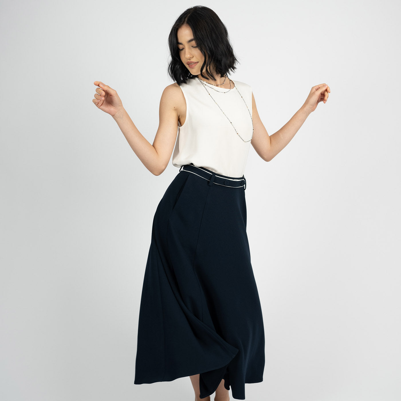 Buy Lauren Acetate Midi Skirt - Gosia Orlowska Collection