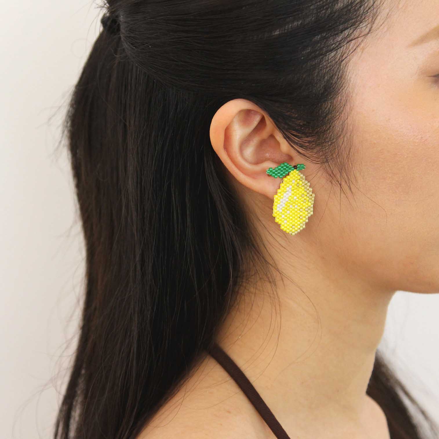 "Lemon" Beaded Mini Earrings